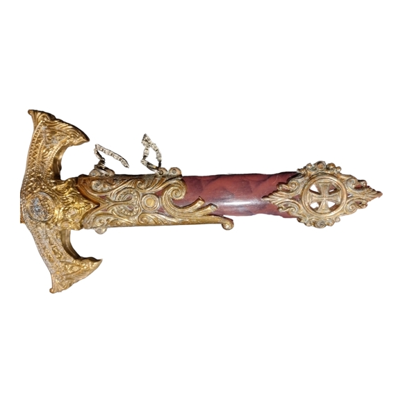 Decorative Sword and Sheath Copper & Stainless Steel w/ Chain for Wall Mounting - Picture 5 of 12